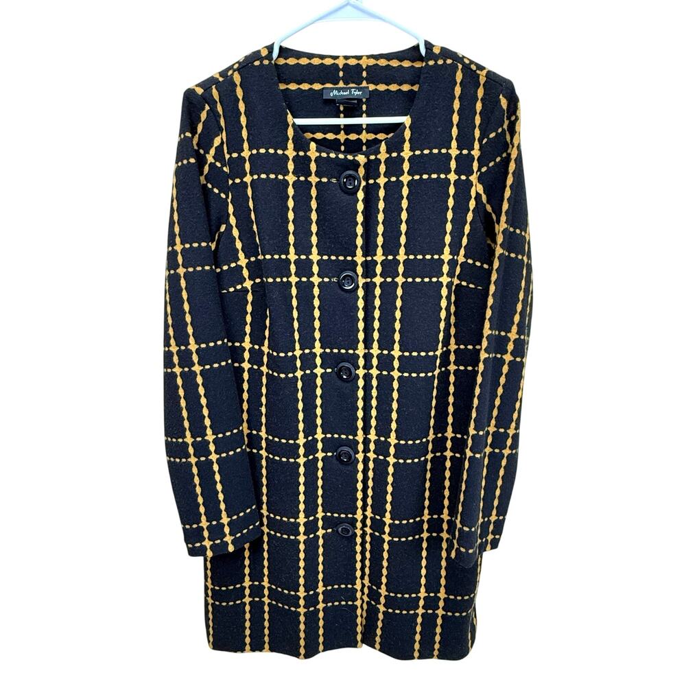 Vtg Michael Tyler Long Plaid Jacket Womens Size S